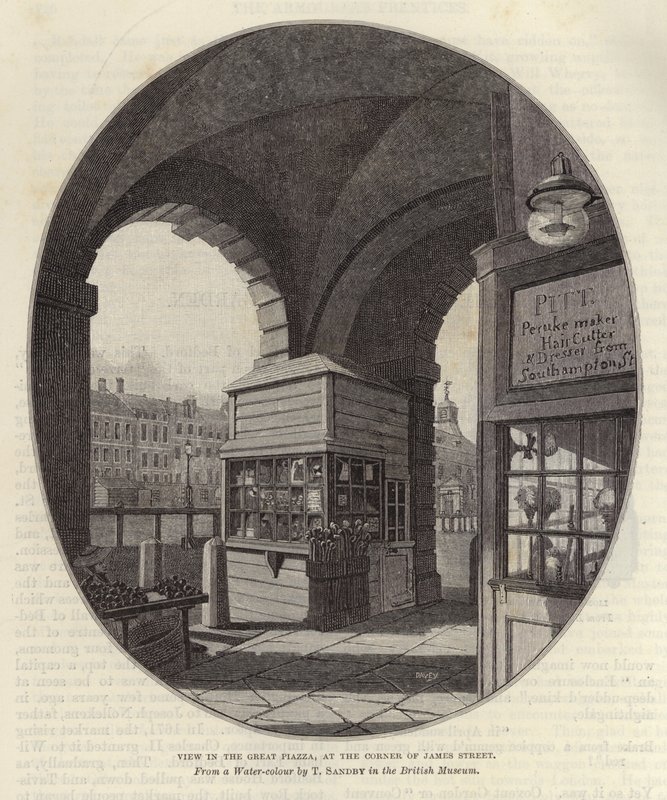 Blick auf die große Piazza an der Ecke der James Street von Thomas Sandby