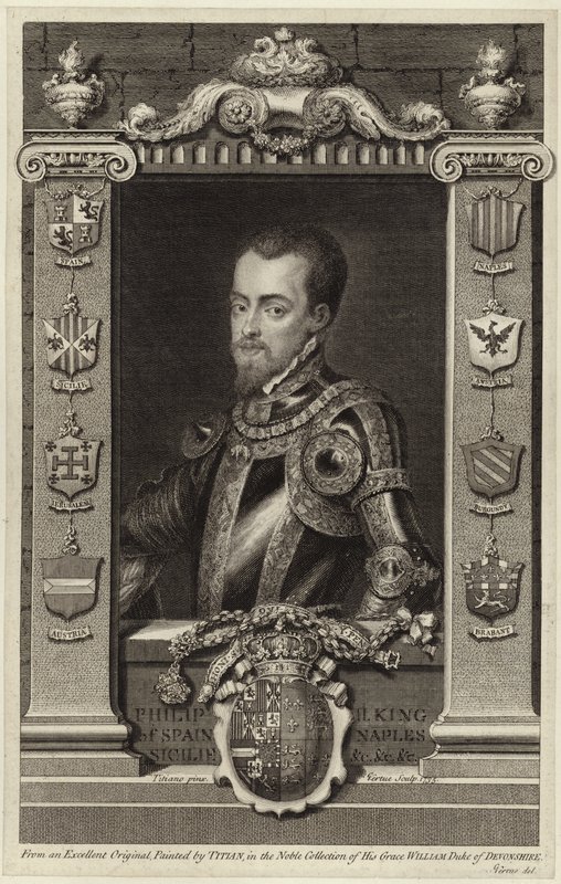 Porträt von König Philipp II. von Spanien von Tiziano Vecelli