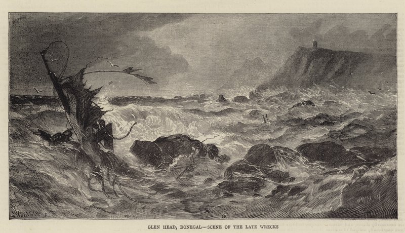 Glen Head, Donegal, Schauplatz der letzten Wracks von Walter William May