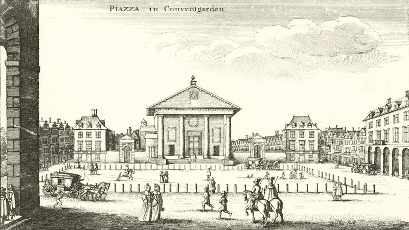 Piazza, Covent Garden, London (Gravur) von Wenceslaus Hollar