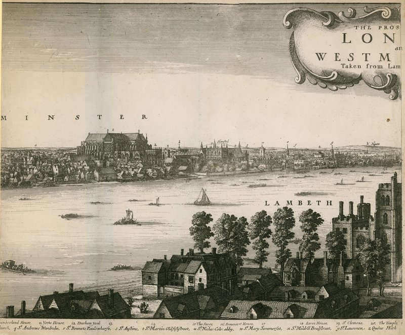 Die Aussicht auf London und Westminster von Lambeth aus von Wenceslaus Hollar