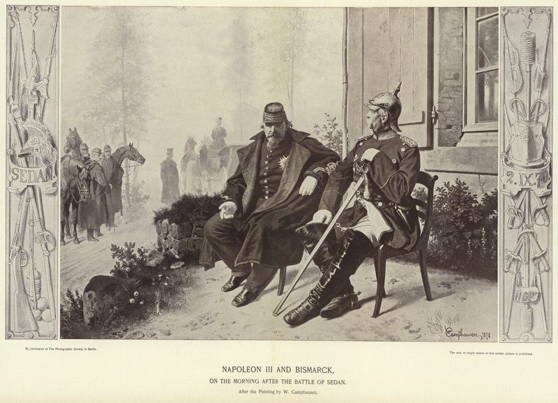 Napoleon III und Bismarck am Morgen nach der Schlacht von Sedan von Wilhelm Camphausen