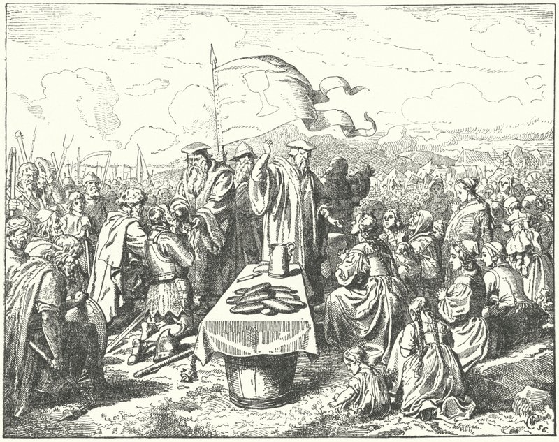 Taboriten nehmen im Freien die Kommunion von Wilhelm Camphausen