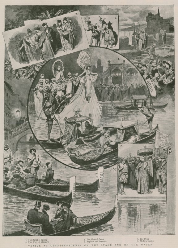Venedig bei Olympia - Szenen auf der Bühne und auf dem Wasser von Willem II Steelink