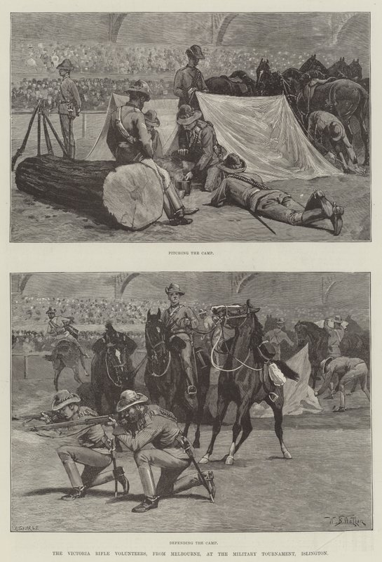 Die Victoria Rifle Volunteers aus Melbourne beim Militärturnier in Islington von William Barnes Wollen