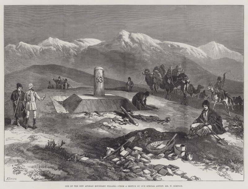 Einer der neuen afghanischen Grenzpfosten von William Crimea Simpson