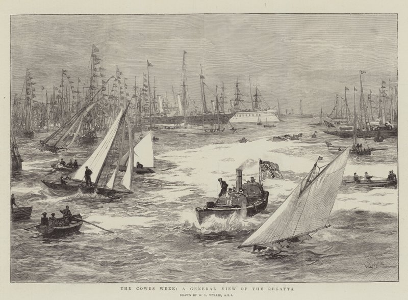 Die Cowes-Woche, ein allgemeiner Blick auf die Regatta von William Lionel Wyllie