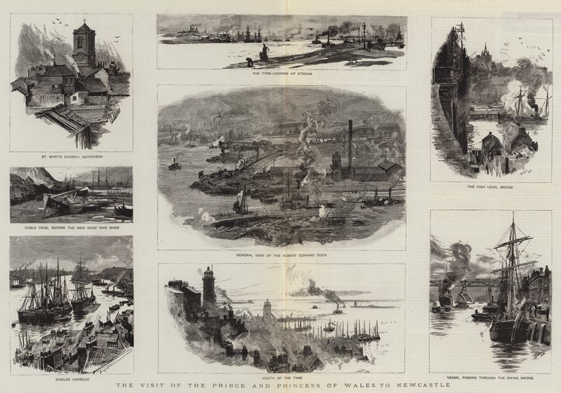 Der Besuch des Prinzen und der Prinzessin von Wales in Newcastle von William Lionel Wyllie