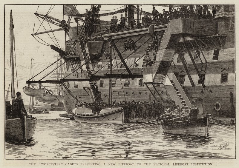 Die Worcester-Kadetten überreichen ein neues Rettungsboot an das National Lifeboat Institute von William Lionel Wyllie