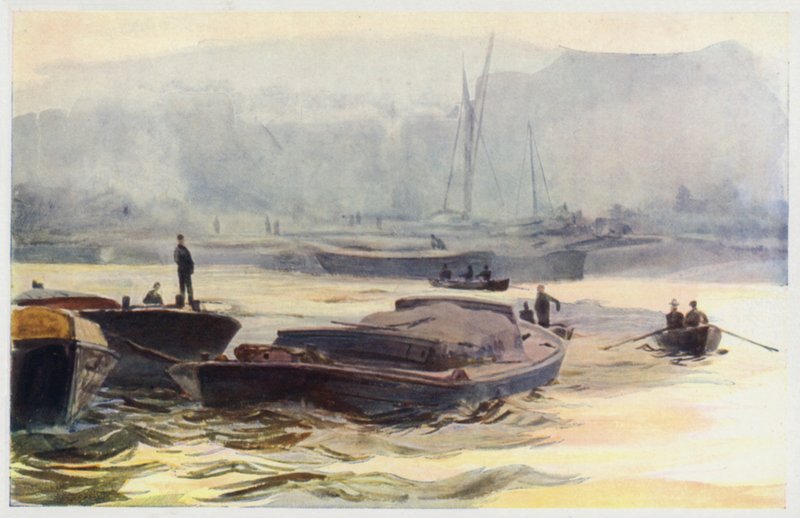 Stumme Lastkähne im Pool von William Lionel Wyllie