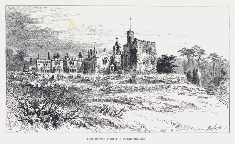 Schloss Rose von der äußeren Terrasse (Stich) von William Alexander Ansted