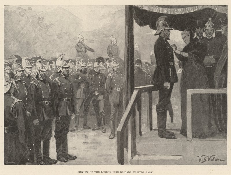 Überprüfung der Londoner Feuerwehr im Hyde Park von William Barnes Wollen