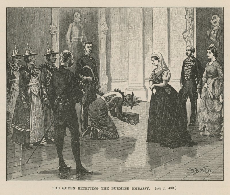 Die Königin empfängt die burmesische Botschaft von William Barnes Wollen