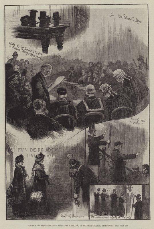 Wahl der Vertreter der Peers für Schottland im Holyrood Palace, Edinburgh von William Bazett Murray
