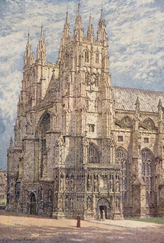 Die Westtürme und der Südwest-Eingang zur Kathedrale, Canterbury von William Biscombe Gardner
