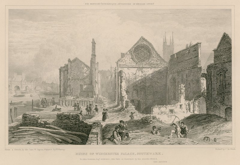Ruinen von Winchester Place, Southwark, London von William Capon