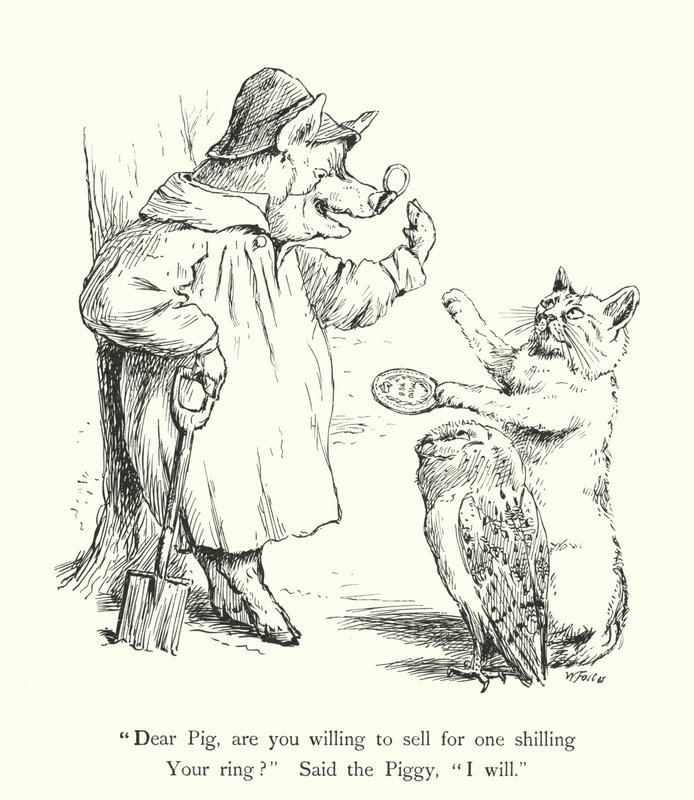 Die Eule und die Pussycat (Gravur) von William Foster