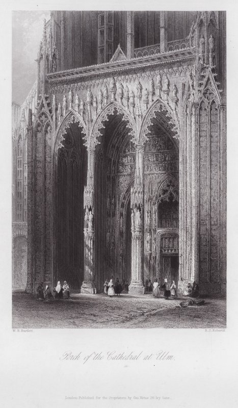 Vorhalle des Doms in Ulm (Gravur) von William H. Bartlett