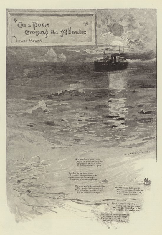 Auf einem Gedicht, das den Atlantik überquert, von Lewis Morris von William Hatherell