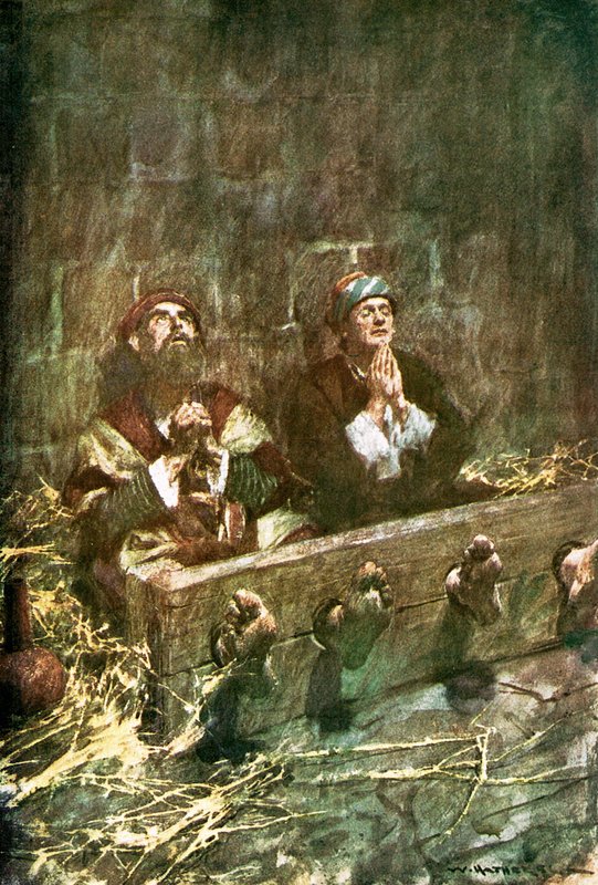 Paulus und Silas im Gefängnis von William Hatherell