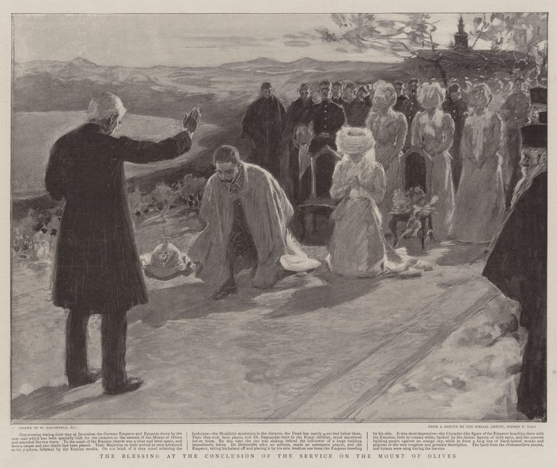 Der Segen am Ende des Gottesdienstes auf dem Ölberg von William Hatherell