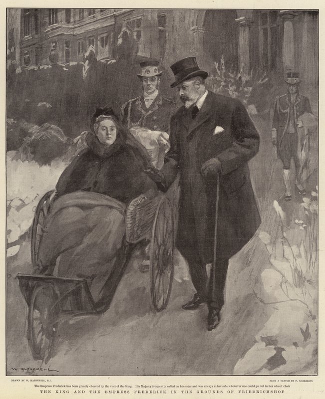Der König und die Kaiserin Friedrich im Park von Friedrichshof von William Hatherell