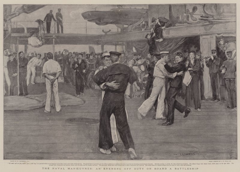 Die Marine-Manöver, ein Abend außer Dienst an Bord eines Schlachtschiffs von William Hatherell