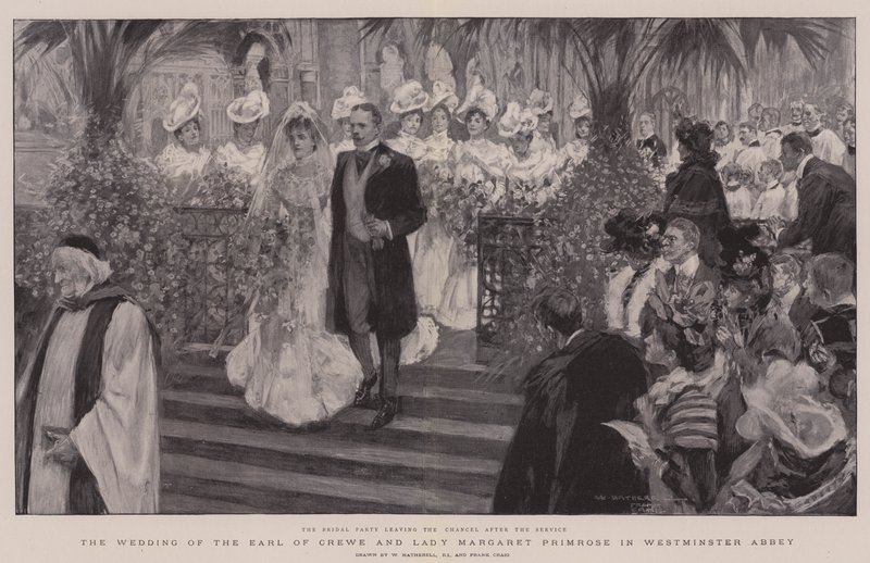 Die Hochzeit des Earl of Crewe und Lady Margaret Primrose in der Westminster Abbey von William Hatherell