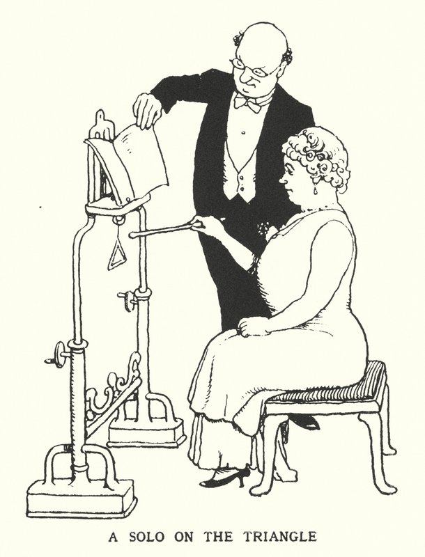 Ein Solo auf dem Triangel (Lithografie) von William Heath Robinson