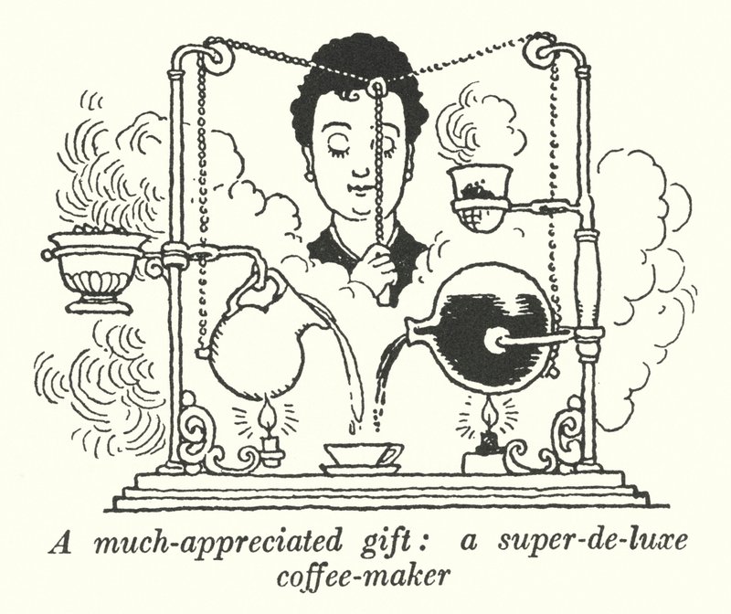 Ein sehr geschätztes Geschenk, eine super-de-luxe Kaffeemaschine von William Heath Robinson
