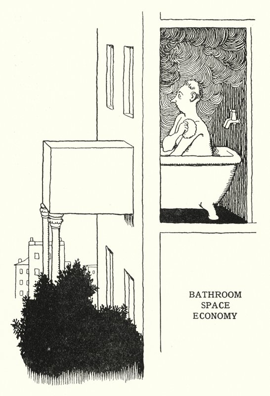 Badezimmer-Raumökonomie von William Heath Robinson