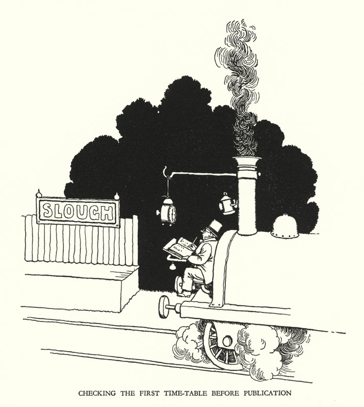 Illustration für Railway Ribaldry von W Heath Robinson von William Heath Robinson