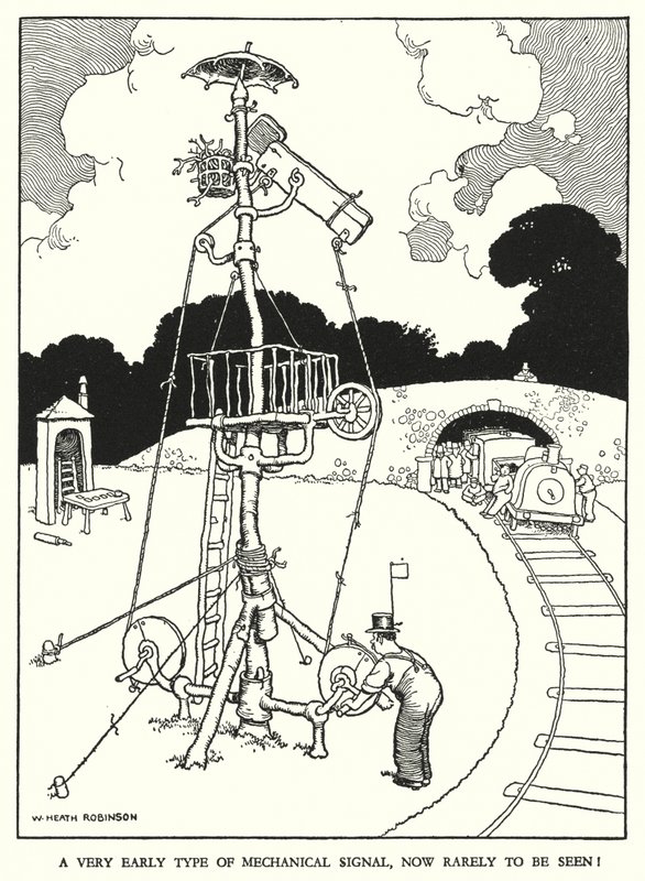 Illustration für Railway Ribaldry von W Heath Robinson von William Heath Robinson