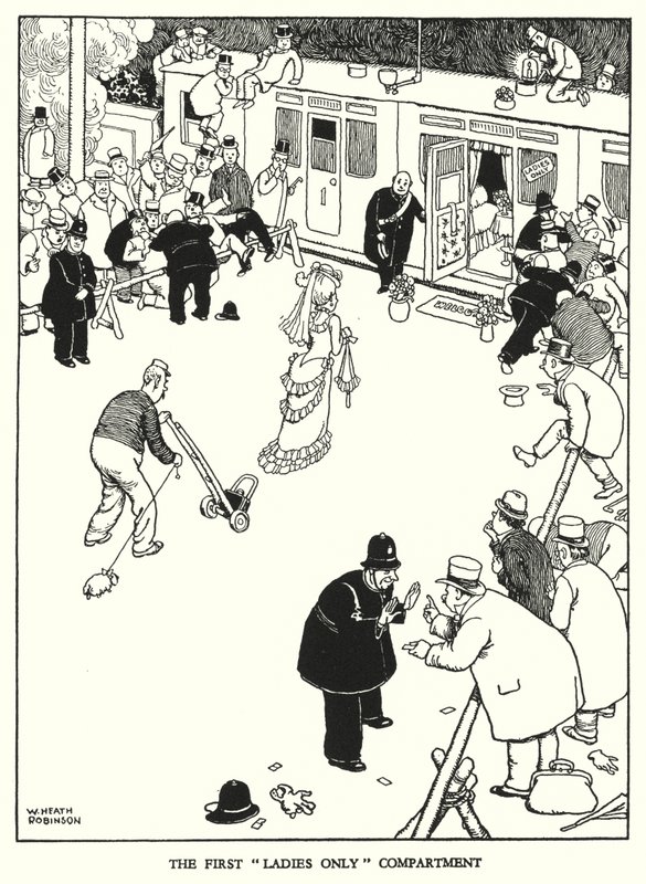 Illustration für Railway Ribaldry von W Heath Robinson (Lithographie) von William Heath Robinson
