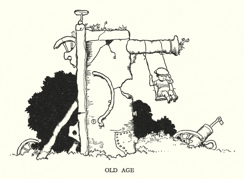 Illustration für Railway Ribaldry von W Heath Robinson (Lithographie) von William Heath Robinson