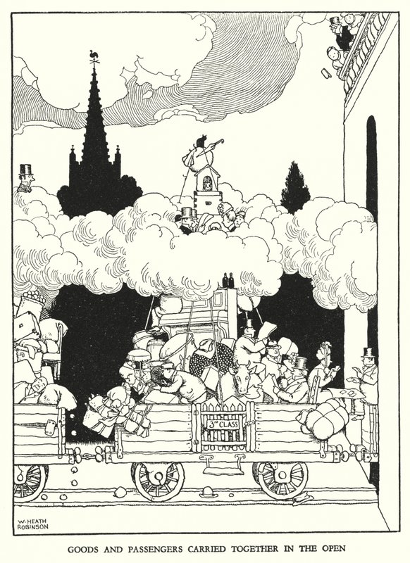 Illustration für Railway Ribaldry von W Heath Robinson von William Heath Robinson