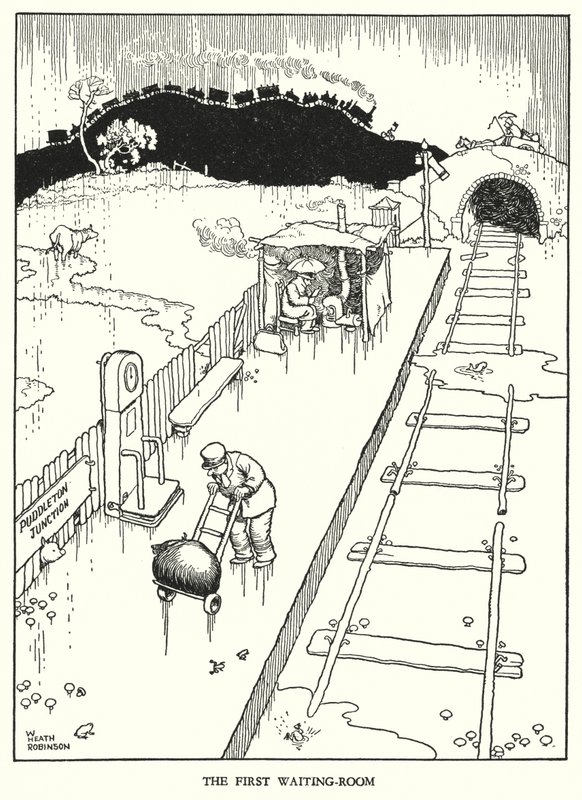 Illustration für Railway Ribaldry von W Heath Robinson von William Heath Robinson