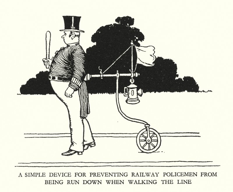Illustration für Railway Ribaldry von W Heath Robinson von William Heath Robinson