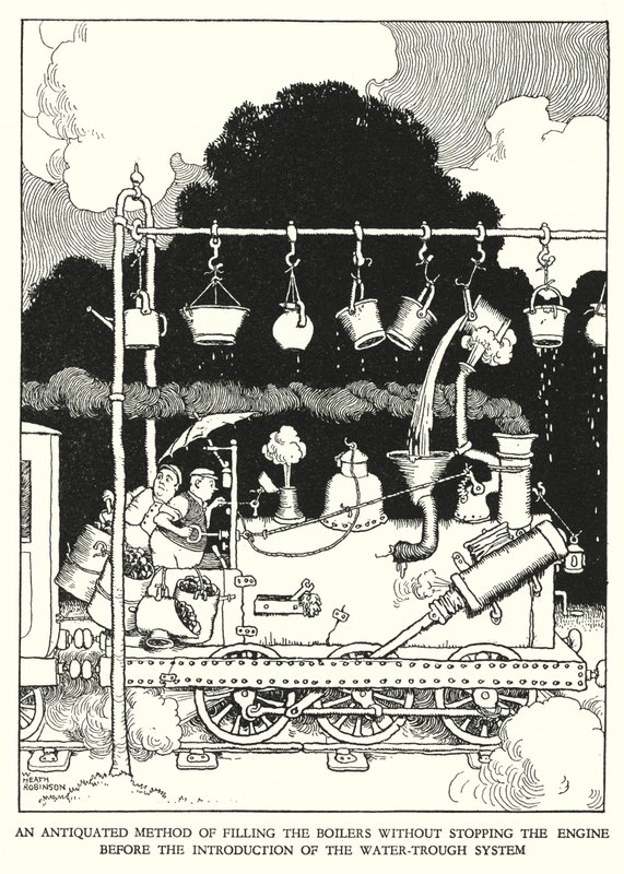 Illustration für Railway Ribaldry von W Heath Robinson von William Heath Robinson