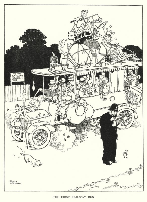 Illustration für Railway Ribaldry von W Heath Robinson von William Heath Robinson