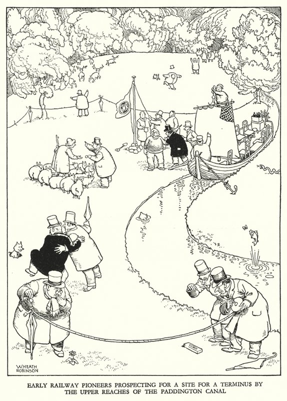 Illustration für Railway Ribaldry von W Heath Robinson von William Heath Robinson