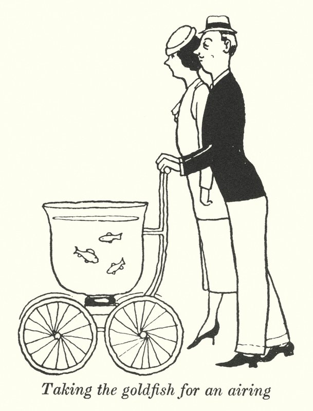 Den Goldfisch an die frische Luft bringen von William Heath Robinson