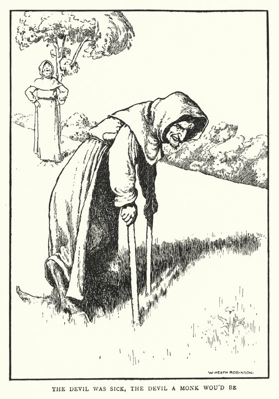 Der Teufel war krank, der Teufel wollte ein Mönch sein von William Heath Robinson