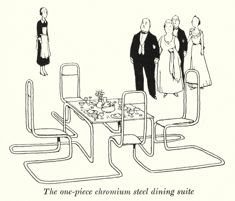 Das einteilige Chromstahl-Esszimmer-Set von William Heath Robinson
