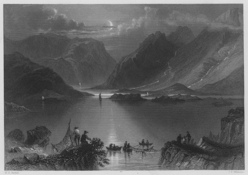 Kopf der Killeries, Connemara (Stich) von William Henry (after) Bartlett