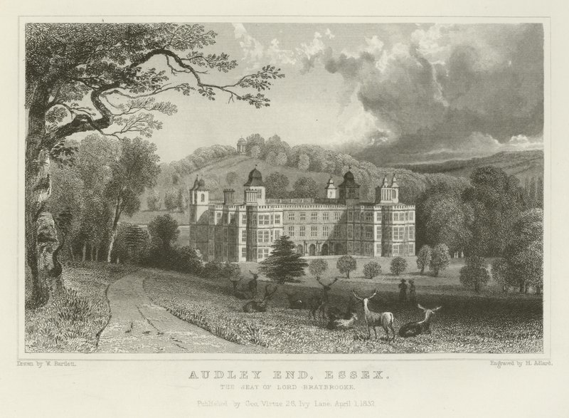 Audley End, Essex, der Sitz von Lord Braybrooke von William Henry Bartlett