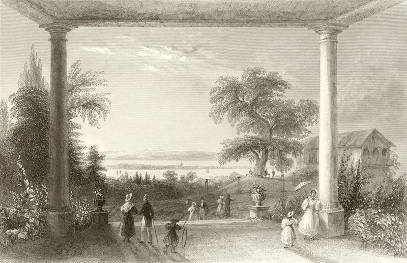 Stadt und See von Konstanz, vom Schloss Wolfsberg von William Henry Bartlett