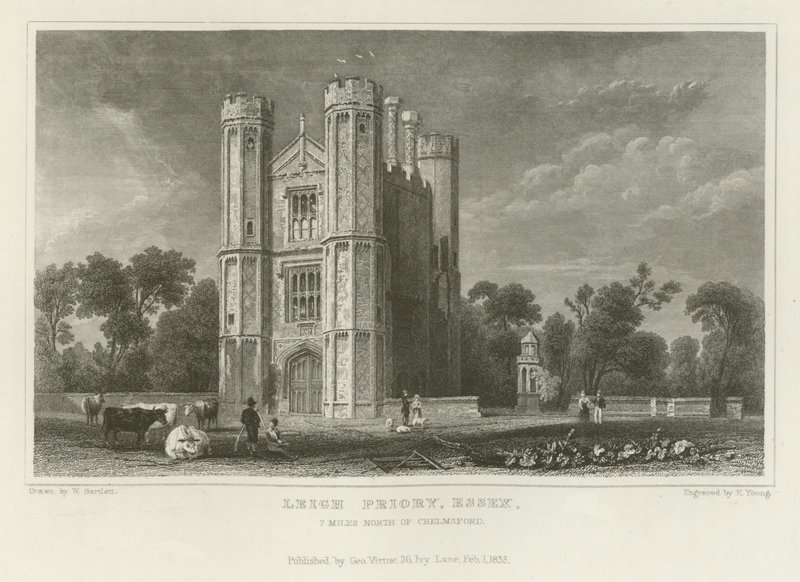 Leigh Priory, Essex, 7 Meilen nördlich von Chelmsford von William Henry Bartlett