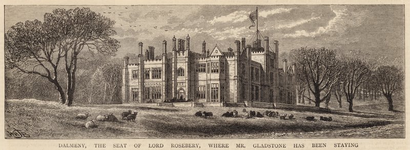 Dalmeny, der Sitz von Lord Rosebery, wo Mr. Gladstone gewohnt hat von William Henry James Boot