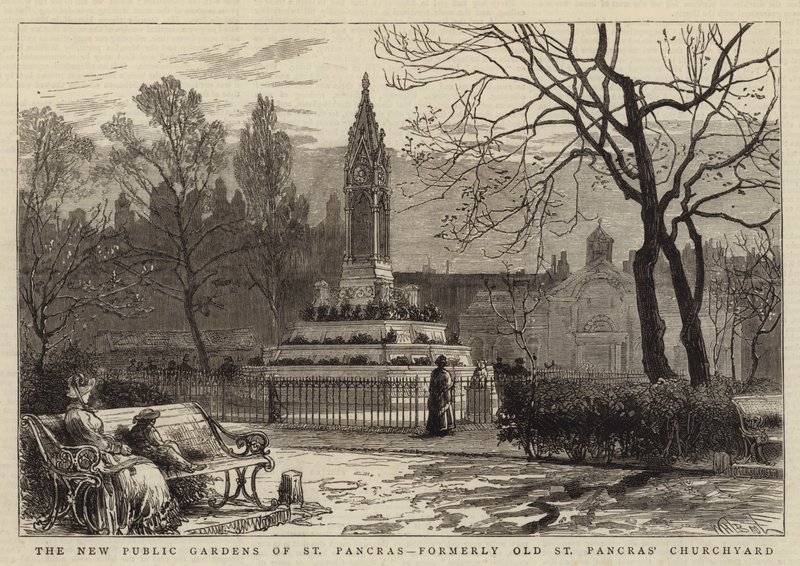 Die neuen öffentlichen Gärten von St. Pancras, ehemals der alte Kirchhof von St. Pancras von William Henry James Boot